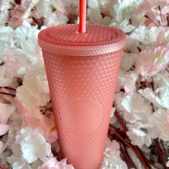 Starbucks Thailand 2022 Valentines Soft Touch Pink Lemonade Studded 24oz Tumbler - Picture 2 of 3